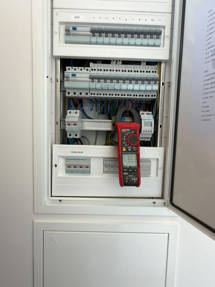 Medição e verificação em quadro elétrico residencial